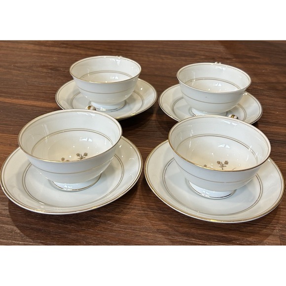 Vintage Noritake China Japan 5521 Winton Floral Pattern Set Of 4 Cup And Saucer - Picture 10 of 10